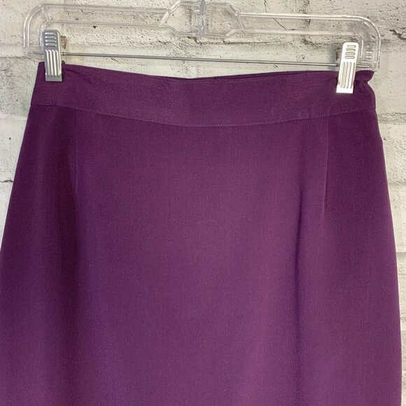 Vintage Peter Nygard Purple 100% Silk Pencil Skirt - Picture 2 of 11